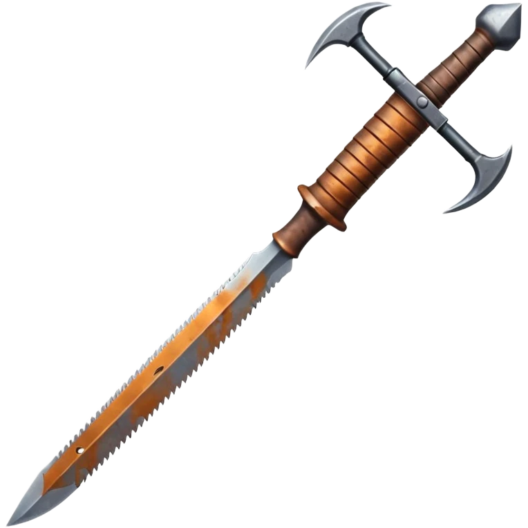 Broken rusty sword — cracked edge, worn grip emoji