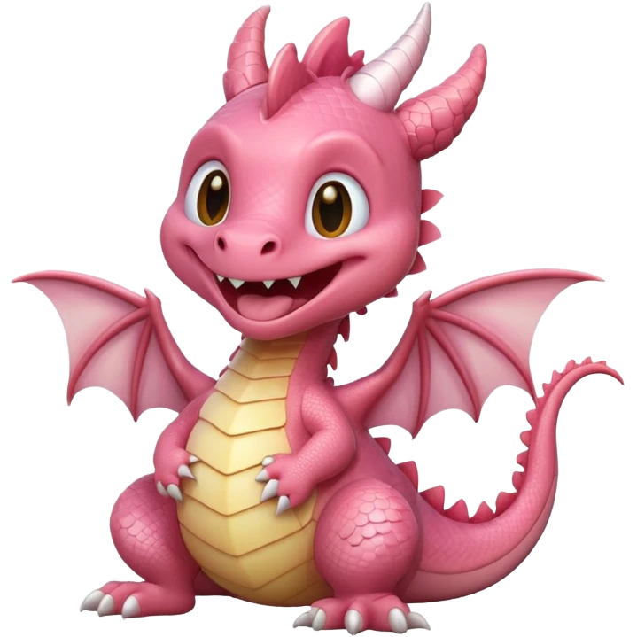 light pink cute dragon laughing emoji