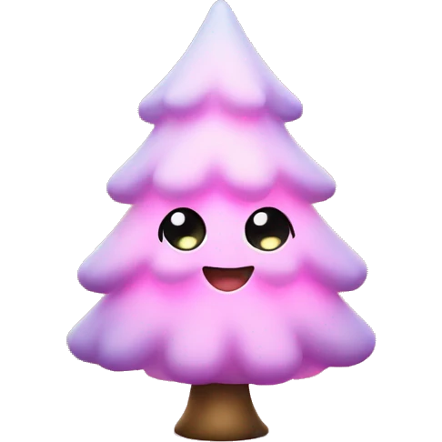 Cute Christmas tree with pink light  emoji