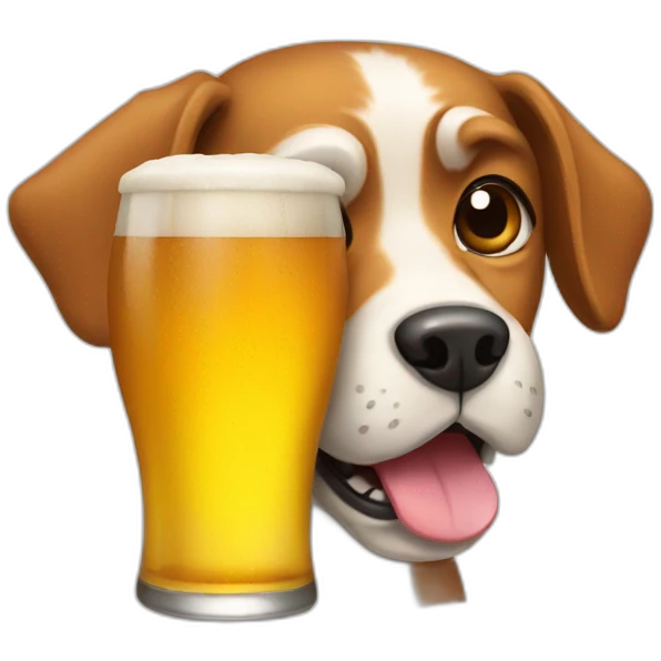 Dog with a beer  emoji