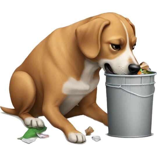 Dog eating trash  emoji