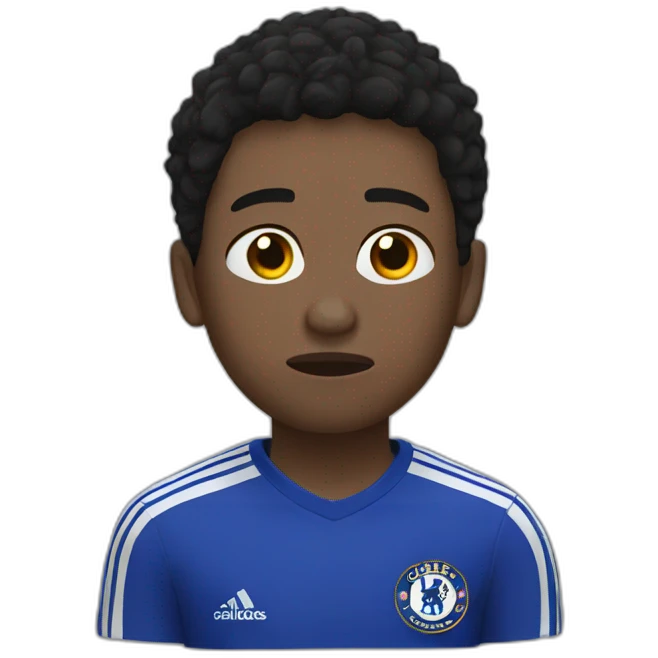 Black Chelsea fan crying with short hair emoji