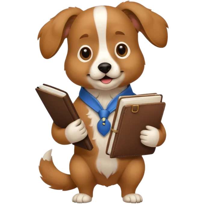funny dog with full body with diary

 emoji