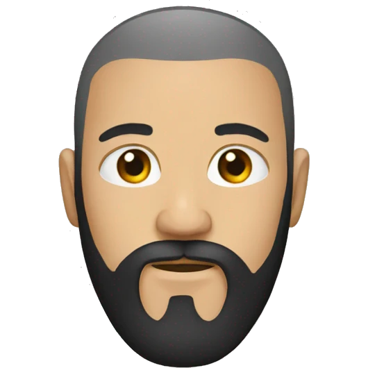 Bald man with a long black beard  emoji