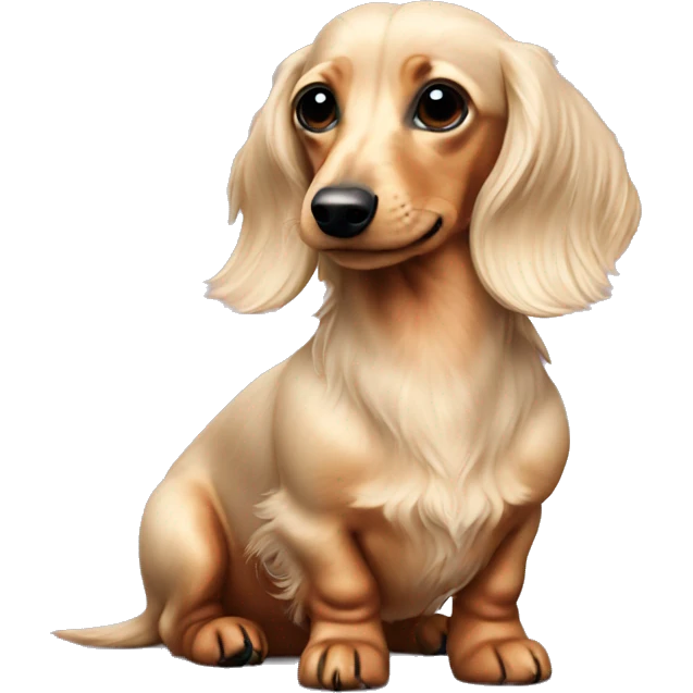 Mini long haired dachshund cream Christmas  emoji