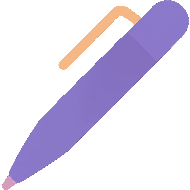 a dull purple writing pen emoji