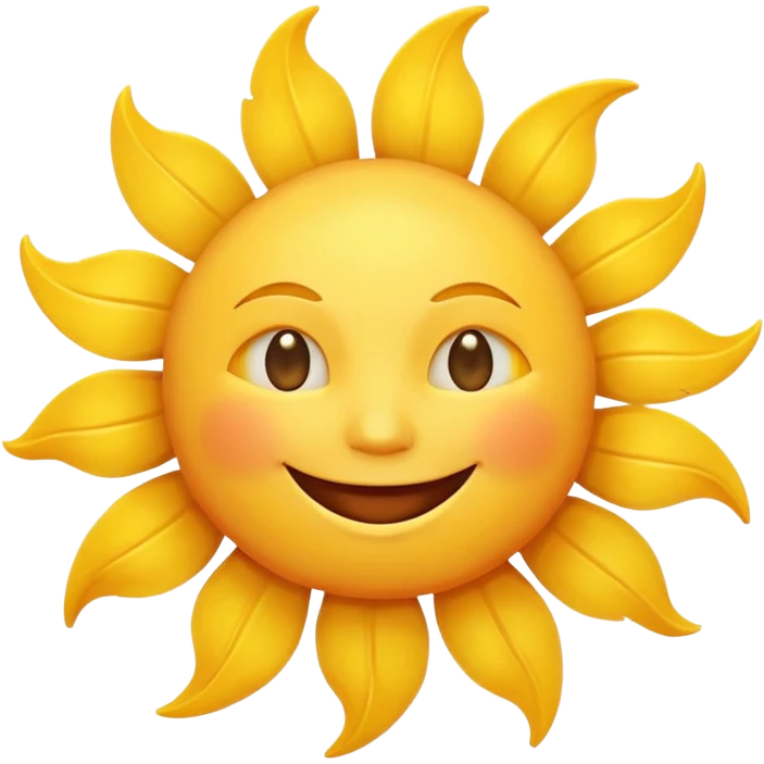 smiling sun emoji, simple and cheerful emoji
