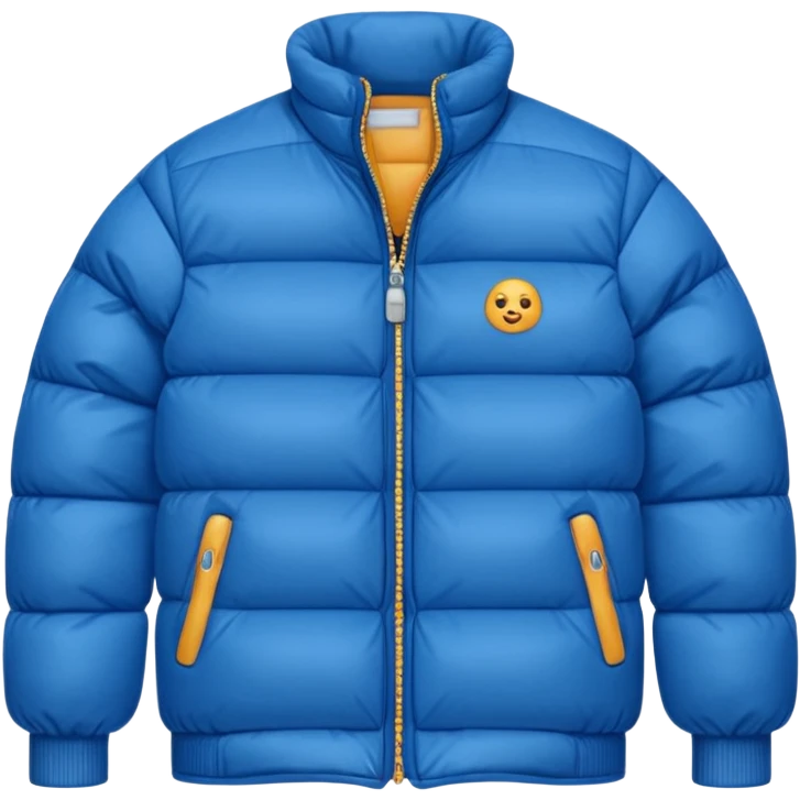 одежда теплый пуховик голубого цвета в стиле айфон emoji