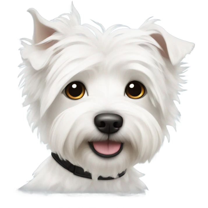 West Highland White Terrier crossed with Westiepoo with black collar emoji