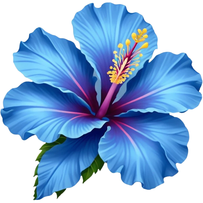 blue hibiscus flower with open petals emoji