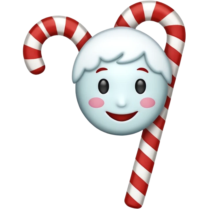 peppermint stick with a face emoji