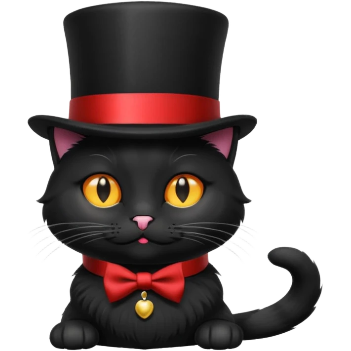 full black cat with hat emoji