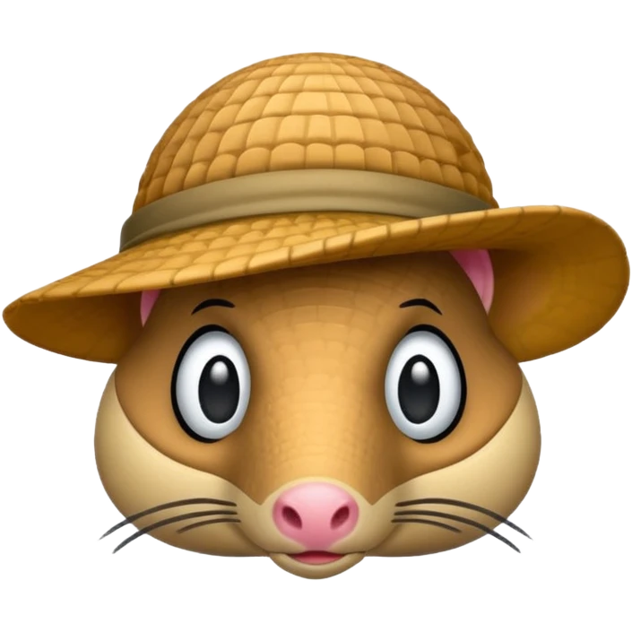 Armadillo face with incognito hat emoji