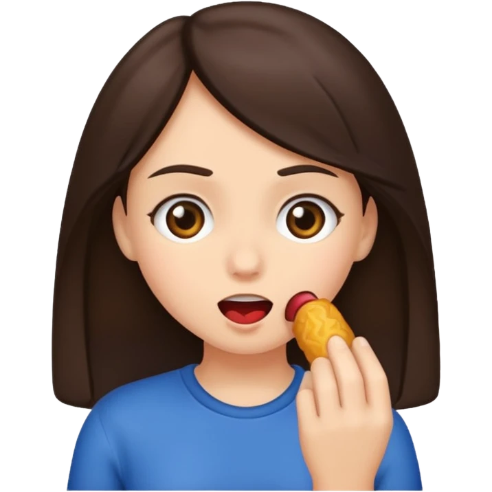 A brunette girl sucks a dick. emoji