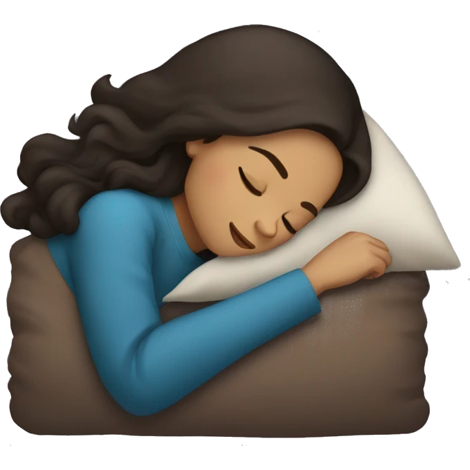 Long dark brown haired woman sleeping emoji