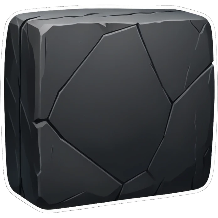 Black long rectangle rock emoji