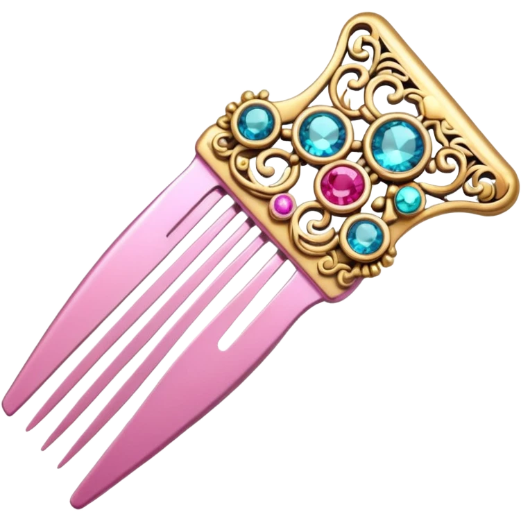 pink comb with jewelry emoji