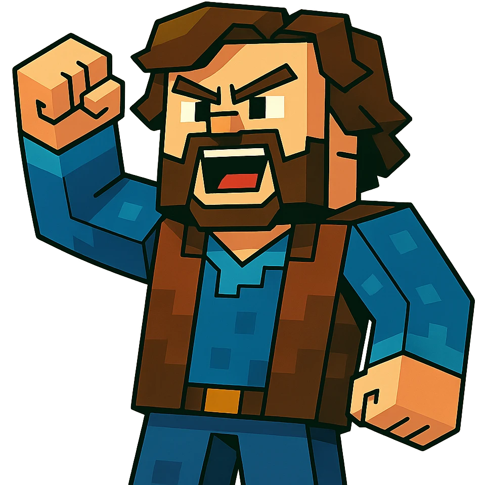 Jack Black as a Minecraft movie character emoji