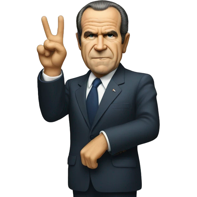 Richard nixon peace signs pose emoji
