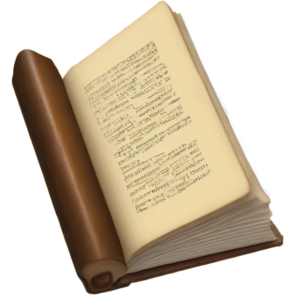 An open book on a wooden table emoji