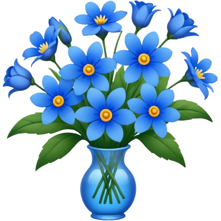 Bouquet de fleur bleue  emoji