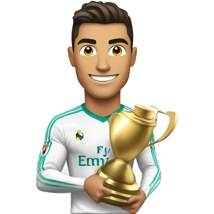 Cristiano holding trophy emoji