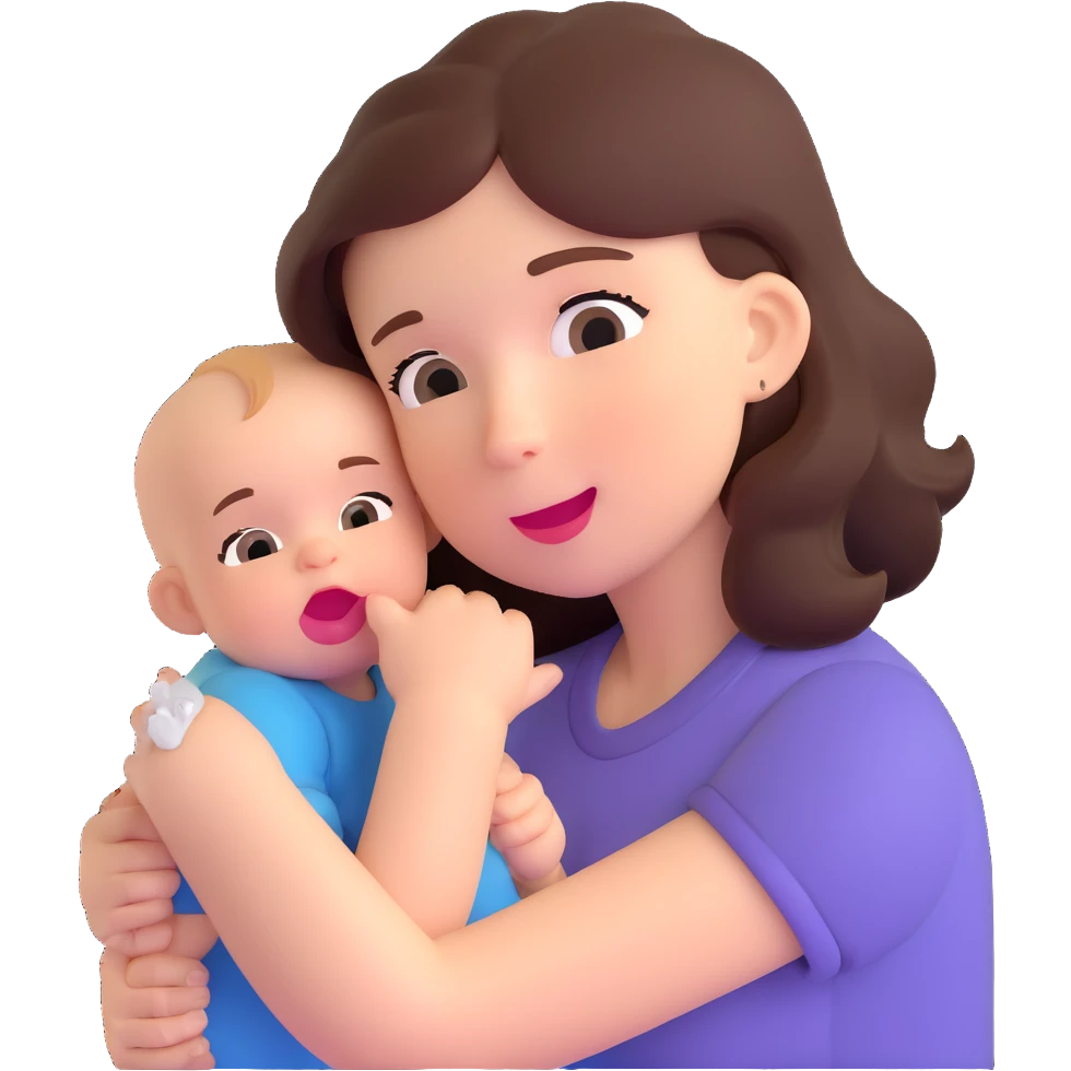 cute baby biting his mother's arm emoji