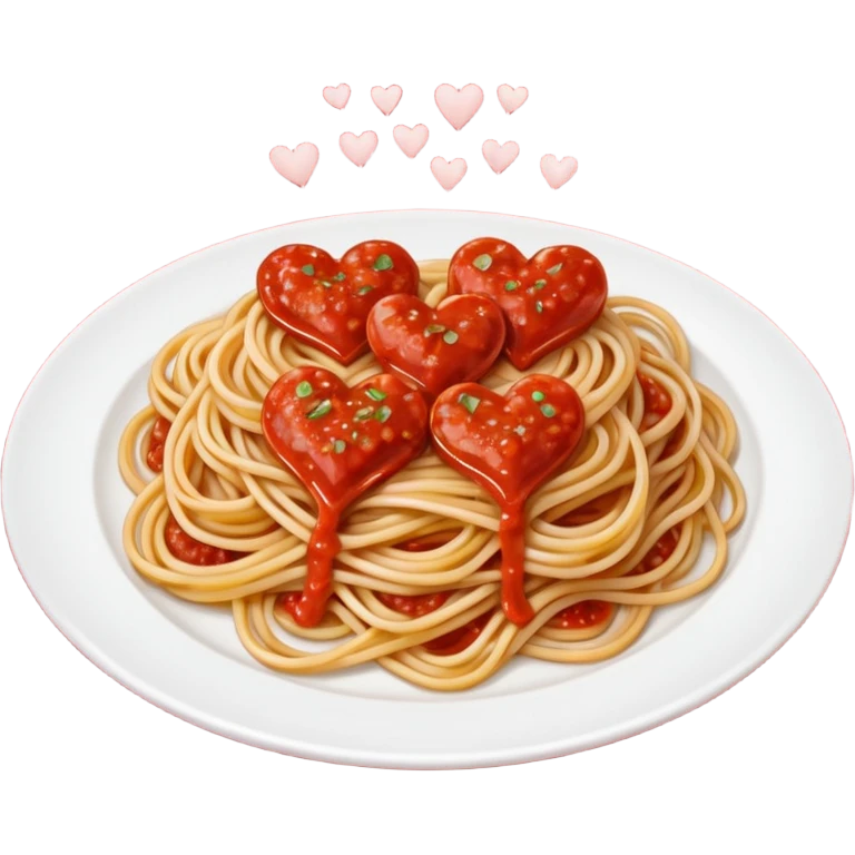 Spaghetti shaped like hearts emoji