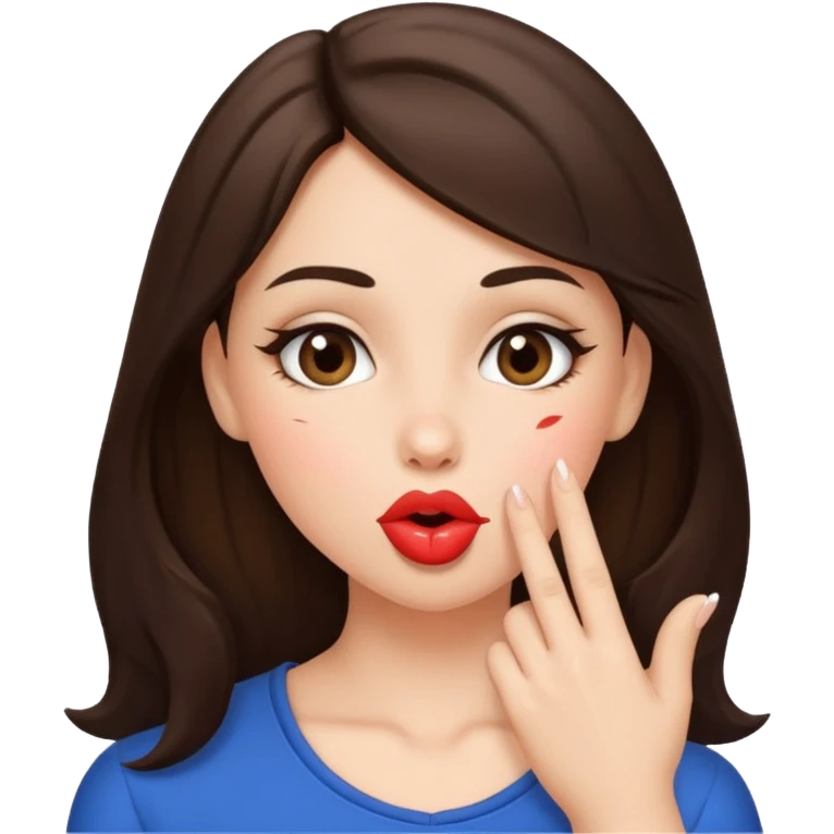 Me blowing kisses brunette  emoji