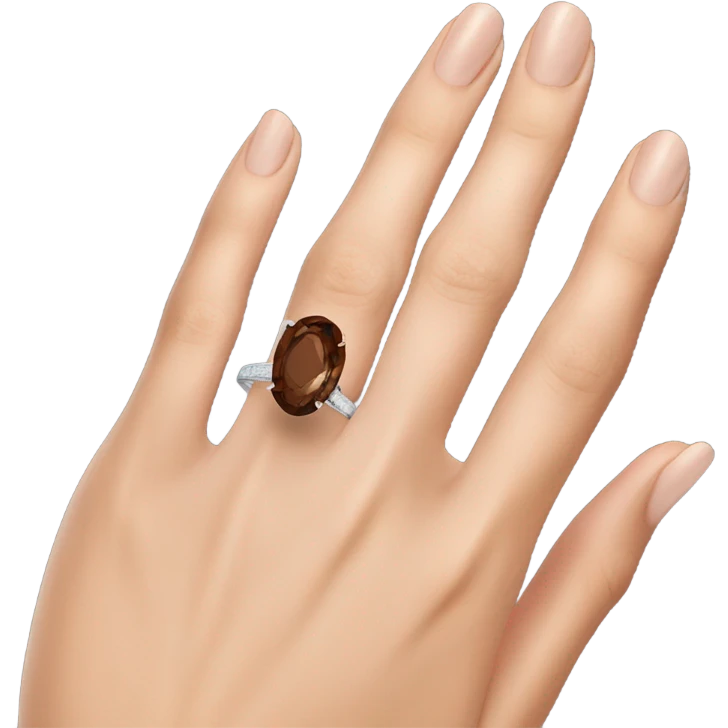 3 carat oval engagement ring brown tone hand emoji