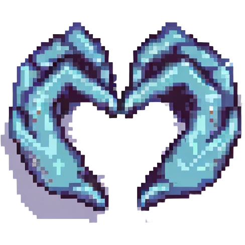 heart hands icon, hands forming a heart, retro pixelated look, simple and charming emoji