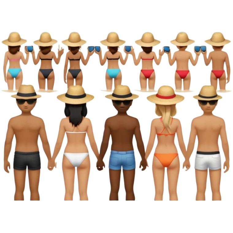 ok maybe more with a back ground of multple one in the sand with some sun et we see then from the back emoji