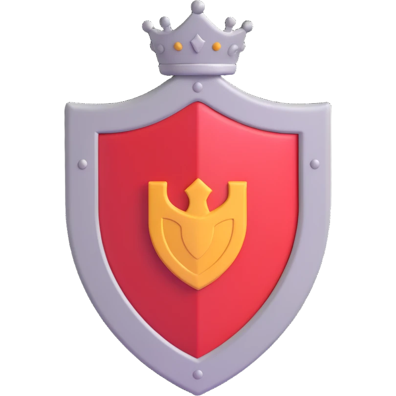 Professional security services logo, featuring a shield and a guard icon. emoji
