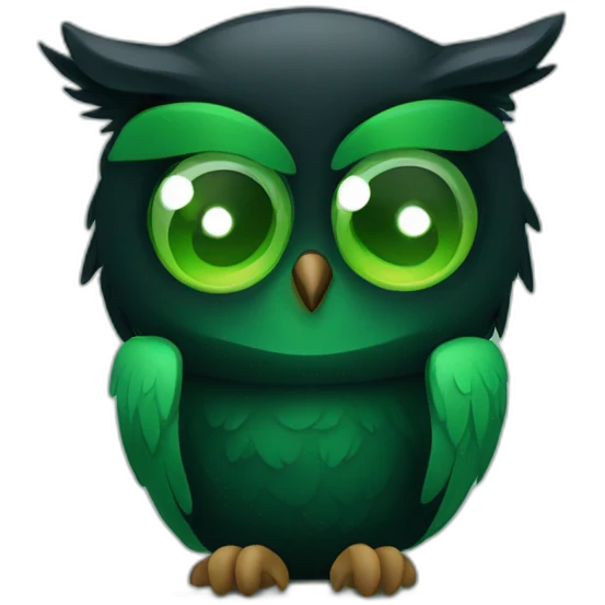 black and green owl facepalm emoji
