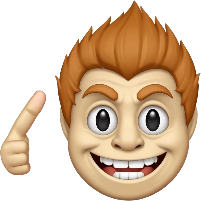 Troll face showing middle finger emoji