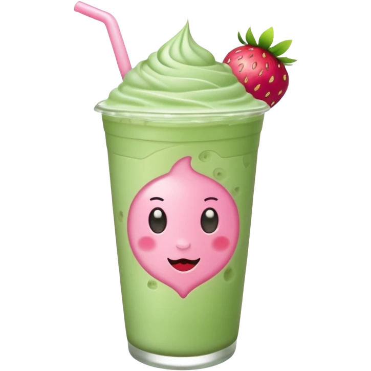 iced matcha latte strawberry  emoji