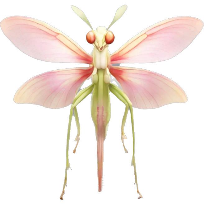 Realistic orchid mantis with wings spread  emoji