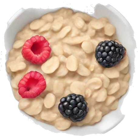 oatmeal with berries in a plate aesthetics emoji