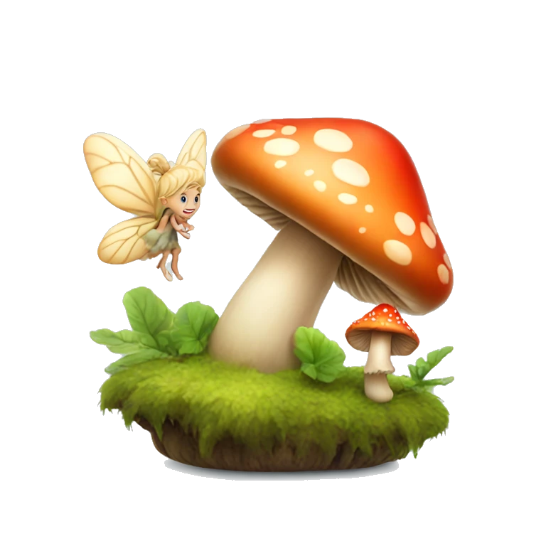 Mushroom with a cute fairy  emoji
