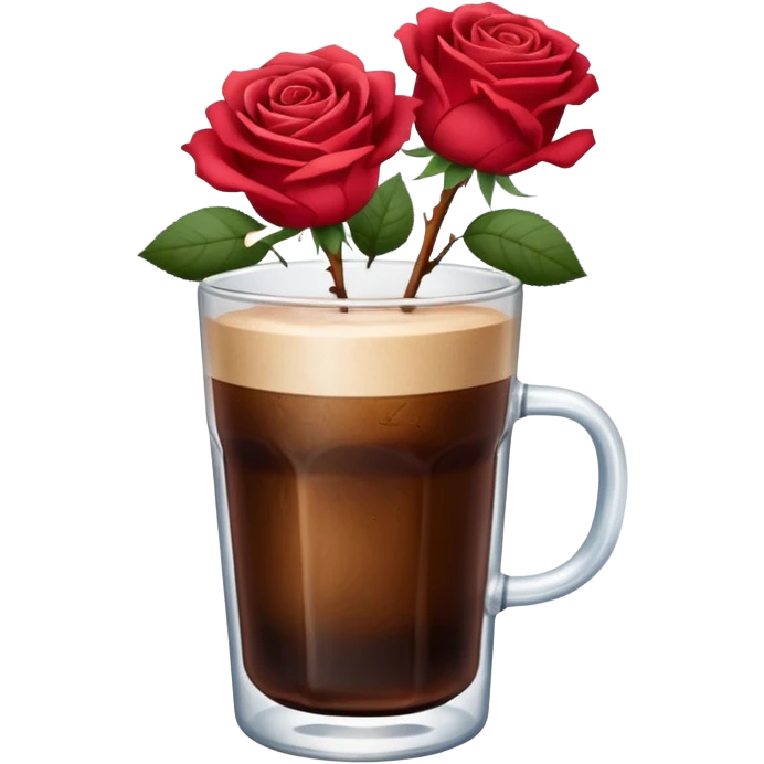 Cold brew coffee with roses denim mini small size glas emoji