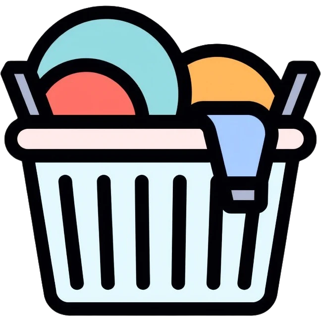 laundry basket with clothes emoji