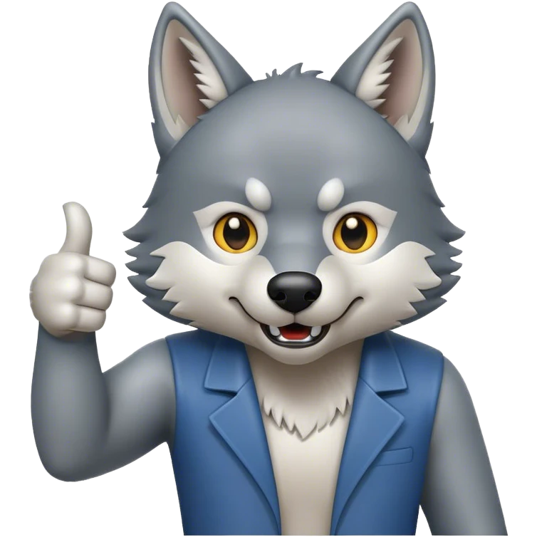 Wolf giving thumbs up  emoji