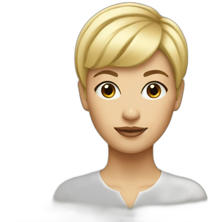 short pixie bangs blonde woman emoji