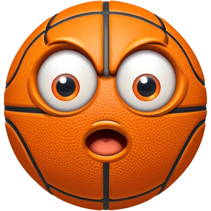 basketball ball with eyes emoji