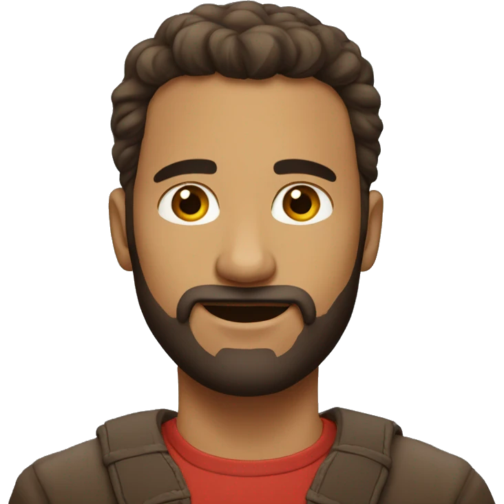 Homme brun cheveux long sans barbe emoji