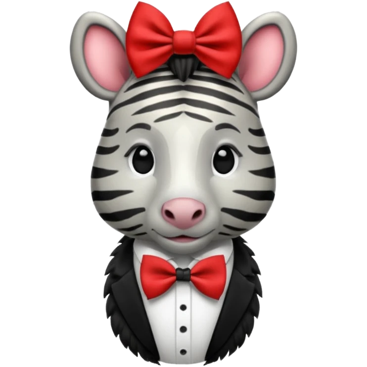 Zebra with a red bow tie emoji