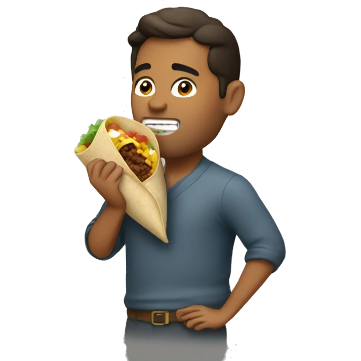 Hispanic eating a burrito  emoji