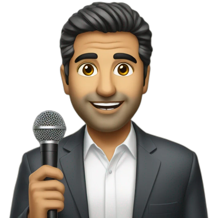 Rajiv talreja with a mic emoji
