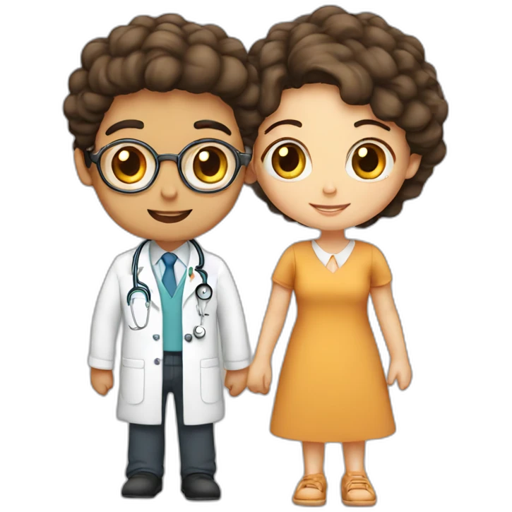 Jewish girl friendship with doctor Arabic boy emoji