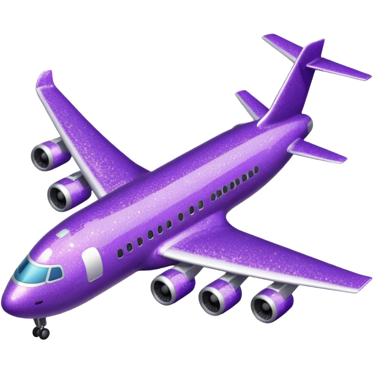 airplane purple glitter emoji